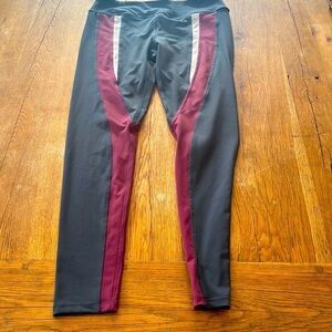 Kyodan Gray Color Block Paneled Stretchy Sport Active Leggings M